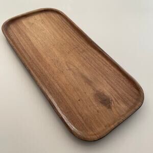Large Pottery Barn Munggur Wood Tray Rustic Organic Natural Farmhouse Decor